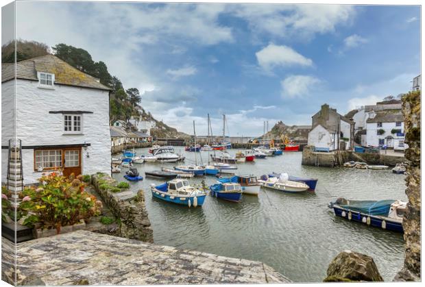 Harbour View, Polperro Canvas Print by Mick Blakey