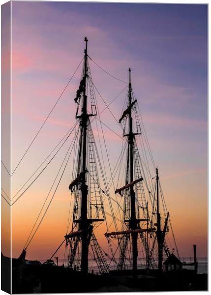 Tall Ships Sunrise, Charlestown Canvas Print by Mick Blakey