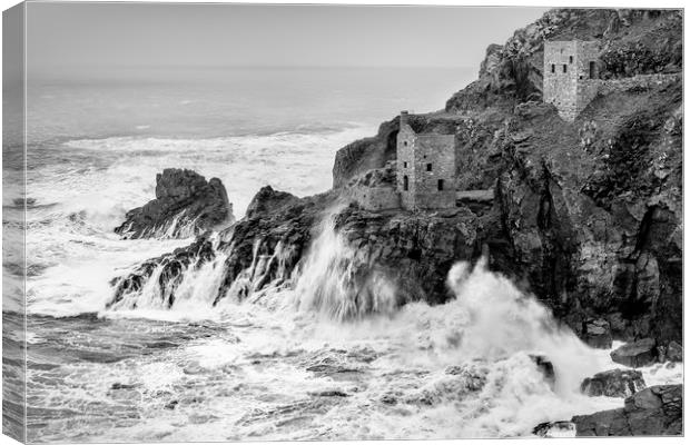 Cliffside Engine Houses, Botallack, Cornwall Canvas Print by Mick Blakey