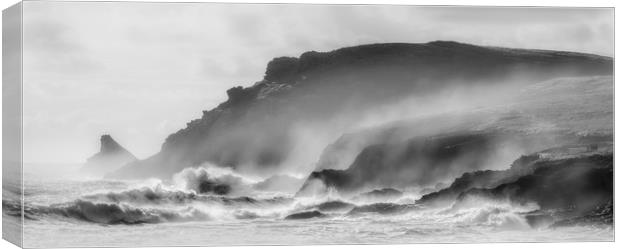 Coastal Gales over Trevose Head, Cornwall Canvas Print by Mick Blakey