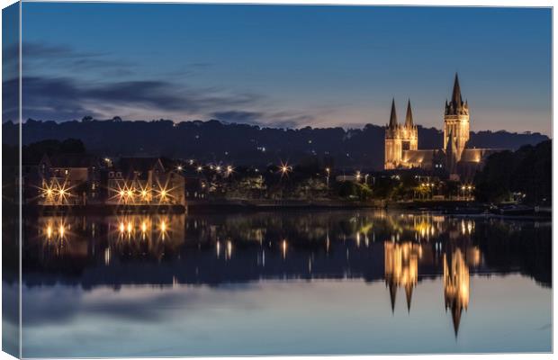 Twilight Reflections, Truro Cathedral, Cornwall Canvas Print by Mick Blakey