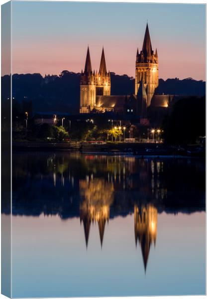 Cathedral Reflections, Truro, Cornwall Canvas Print by Mick Blakey