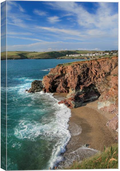 Tidal Cove, with view towards New Polzeath,  Cornw Canvas Print by Mick Blakey