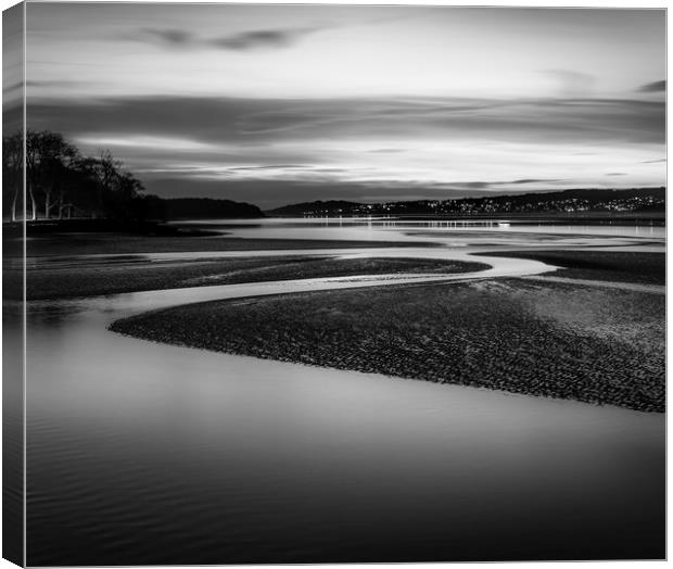 Channel Curves, Sandside, Cumbria, UK Canvas Print by Mick Blakey