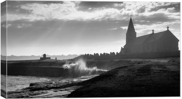 St Bartholomew's Church, Newbiggin By The Sea Canvas Print by Mark Jones