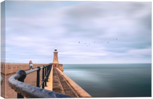 Tynemouth Pier and Lighthouse Canvas Print by Mark Jones