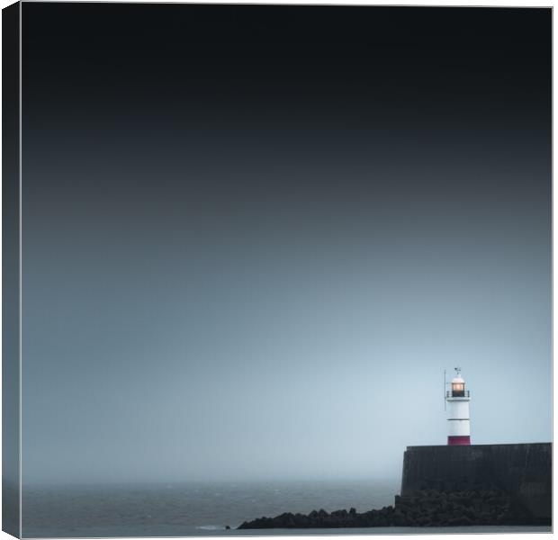 Newhaven Harbour Lighthouse Canvas Print by Mark Jones
