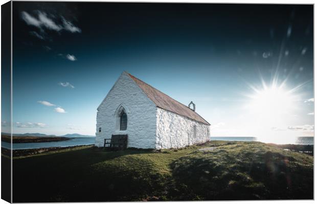 St Cwyfans Church in Anglesey Canvas Print by Mark Jones