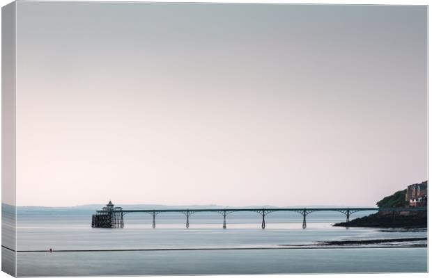 Clevedon Pier from the Marine Lake Canvas Print by Mark Jones