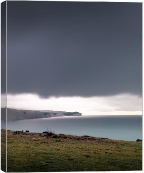 Seven Sisters and Belle Tout from Seaford Head Canvas Print by Mark Jones
