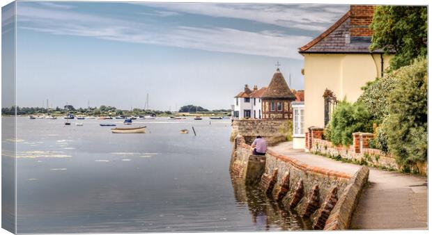 On the Harbour Wall at Bosham Canvas Print by Mark Jones