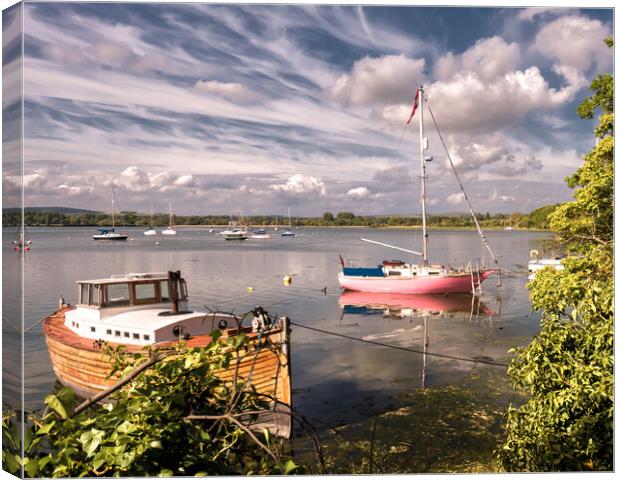 Boats in Chichester Channel Canvas Print by Mark Jones