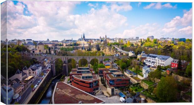 Typical view over the city of Luxemburg Canvas Print by Erik Lattwein