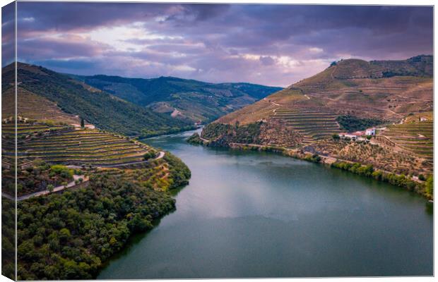 Amazing Portugal from above - River Douro in the Douro valley Canvas Print by Erik Lattwein