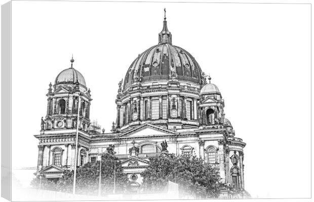 Berlin Cathedral church called Berliner Dom Canvas Print by Erik Lattwein
