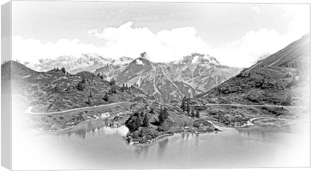 Mountain Lake Truebsee in Switzerland Canvas Print by Erik Lattwein