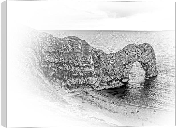 Famous Durdle Door in England - sunset view Canvas Print by Erik Lattwein