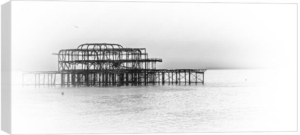 Old Brighton Pier in the sunset Canvas Print by Erik Lattwein