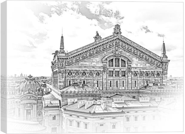 Opera Garnier in the city of Paris Canvas Print by Erik Lattwein