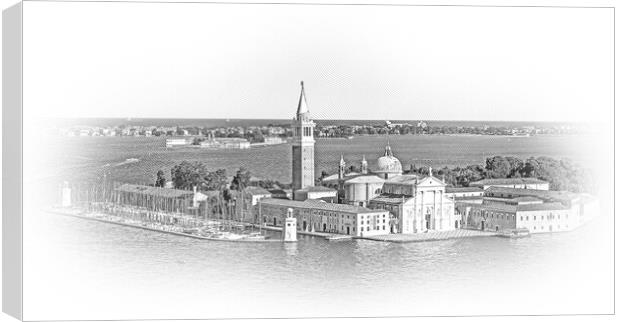Aerial view over St Giorgio in Venice Canvas Print by Erik Lattwein