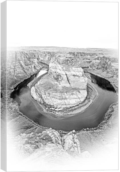 Wide angle view over Horseshoe Bend in Arizona Canvas Print by Erik Lattwein