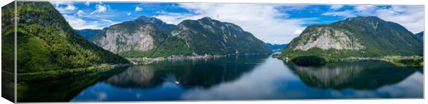 Panoramic view over Lake Altaussee in Austria Canvas Print by Erik Lattwein