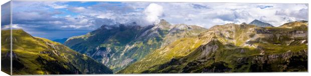 Panoramic view from Grossglockner High Alpine Road in Austria Canvas Print by Erik Lattwein