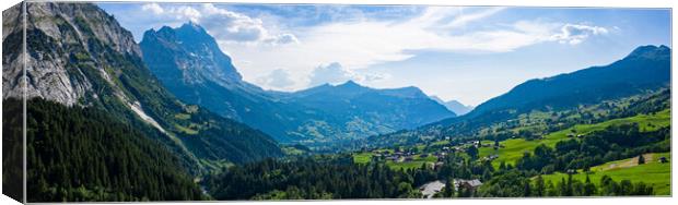 Wonderful landscape in the Swiss Alps - panoramic view Canvas Print by Erik Lattwein