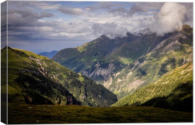 Wonderful wide angle view over Grossglockner High Alpine Road in Austria Canvas Print by Erik Lattwein