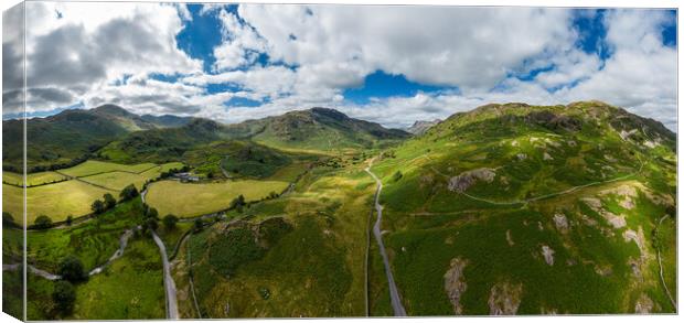 The amazing landcape of the Lake District National Park - aerial view from above Canvas Print by Erik Lattwein