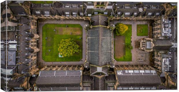 Glasgow University from above - aerial view Canvas Print by Erik Lattwein