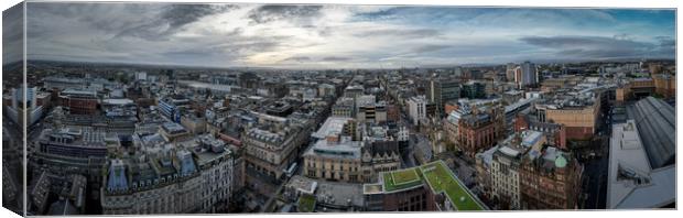 The city centre of Glasgow from above - panoramic view Canvas Print by Erik Lattwein
