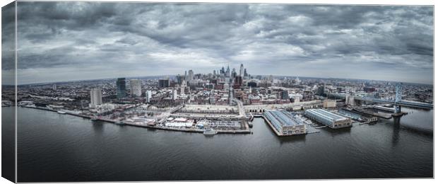 Panoramic aerial view over Philadelphia - travel photography Canvas Print by Erik Lattwein