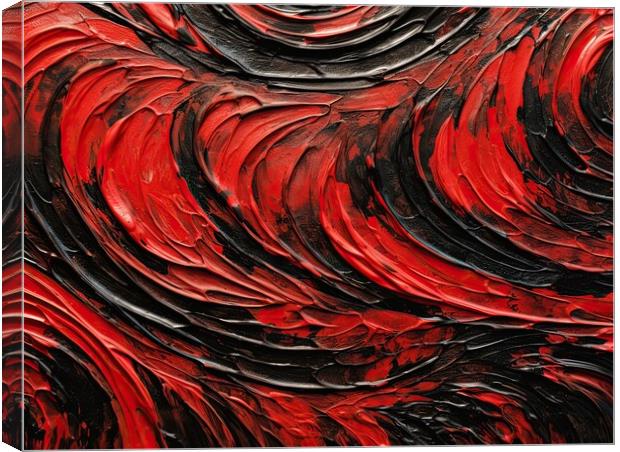 Abstract spiral in red and black Canvas Print by Erik Lattwein