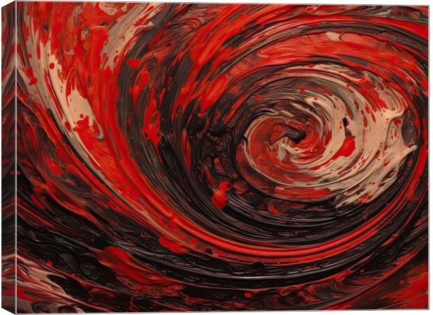 Abstract spiral in red and black Canvas Print by Erik Lattwein