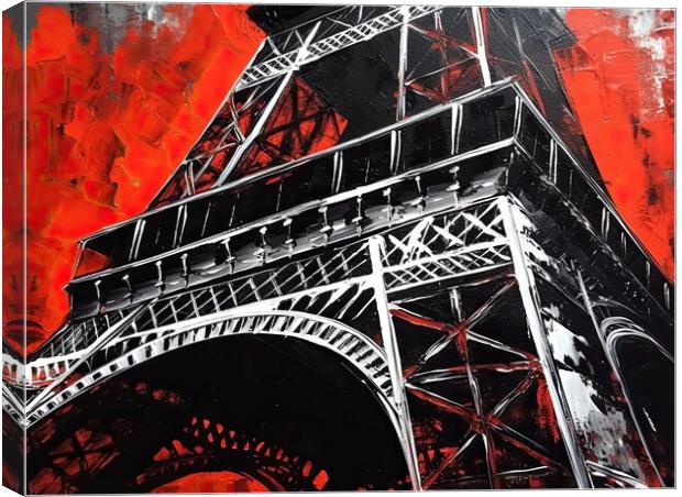 Eiffel Tower Paris - abstract painting Canvas Print by Erik Lattwein