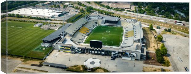 Mapfre Stadium in Columbus - aerial view - COLUMBUS, USA - JUNE 09, 2023 Canvas Print by Erik Lattwein