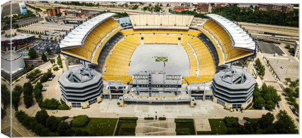 Acrisure Stadium in Pittsburgh - aerial view - PITTSBURGH, USA - JUNE 09, 2023 Canvas Print by Erik Lattwein