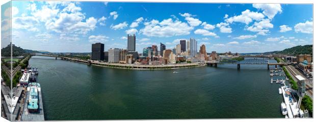 City of Pittsburgh - panoramic aerial view - PITTSBURGH, USA - JUNE 09, 2023 Canvas Print by Erik Lattwein