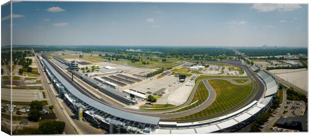 Indianapolis Motor Speedway Racetrack from above - Panoramic shot - INDIANAPOLIS, USA - JUNE 08, 2023 Canvas Print by Erik Lattwein