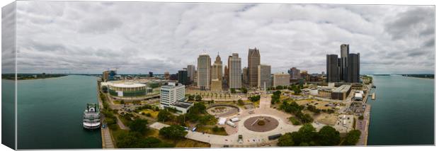 Panoramic view over Detroit Michigan - DETROIT, USA - JUNE 13, 2023 Canvas Print by Erik Lattwein