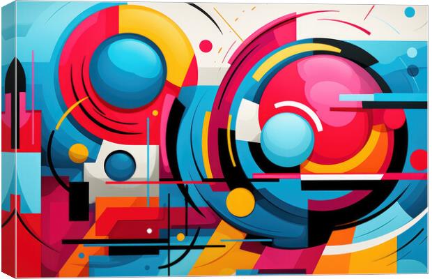 Bold Retro Revival Abstract art with bold colors - abstract back Canvas Print by Erik Lattwein
