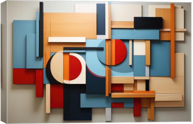 Cubist Inspiration Cubism-inspired abstract composition - abstra Canvas Print by Erik Lattwein