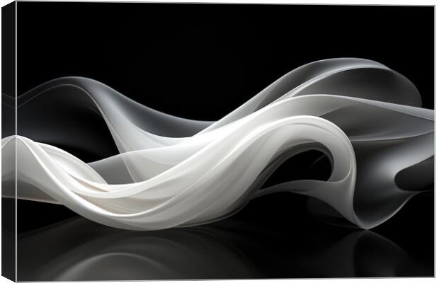 Elegant Monochrome Abstract art with elegant forms - abstract ba Canvas Print by Erik Lattwein