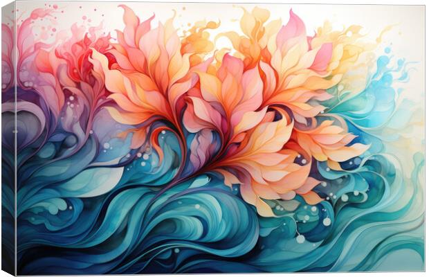 Harmonious Watercolor Whirls Delicate watercolor swirl - abstrac Canvas Print by Erik Lattwein