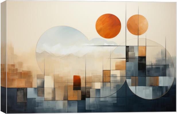 Subtle Geometric Tranquility Minimalistic abstract - abstract ba Canvas Print by Erik Lattwein