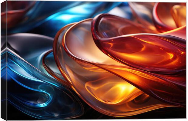 Translucent Glass Symphony Abstract glass patterns - abstract ba Canvas Print by Erik Lattwein