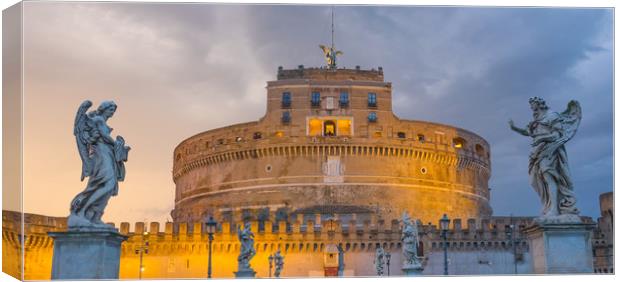 The famous Angels Castle in Rome - Castel Sant Ang Canvas Print by Erik Lattwein