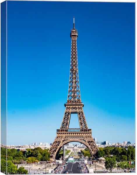 Eiffel Tower in Paris - view from Trocadero Canvas Print by Erik Lattwein