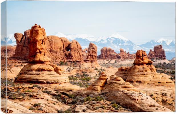 Amazing Scenery at Arches National Park in Utah Canvas Print by Erik Lattwein
